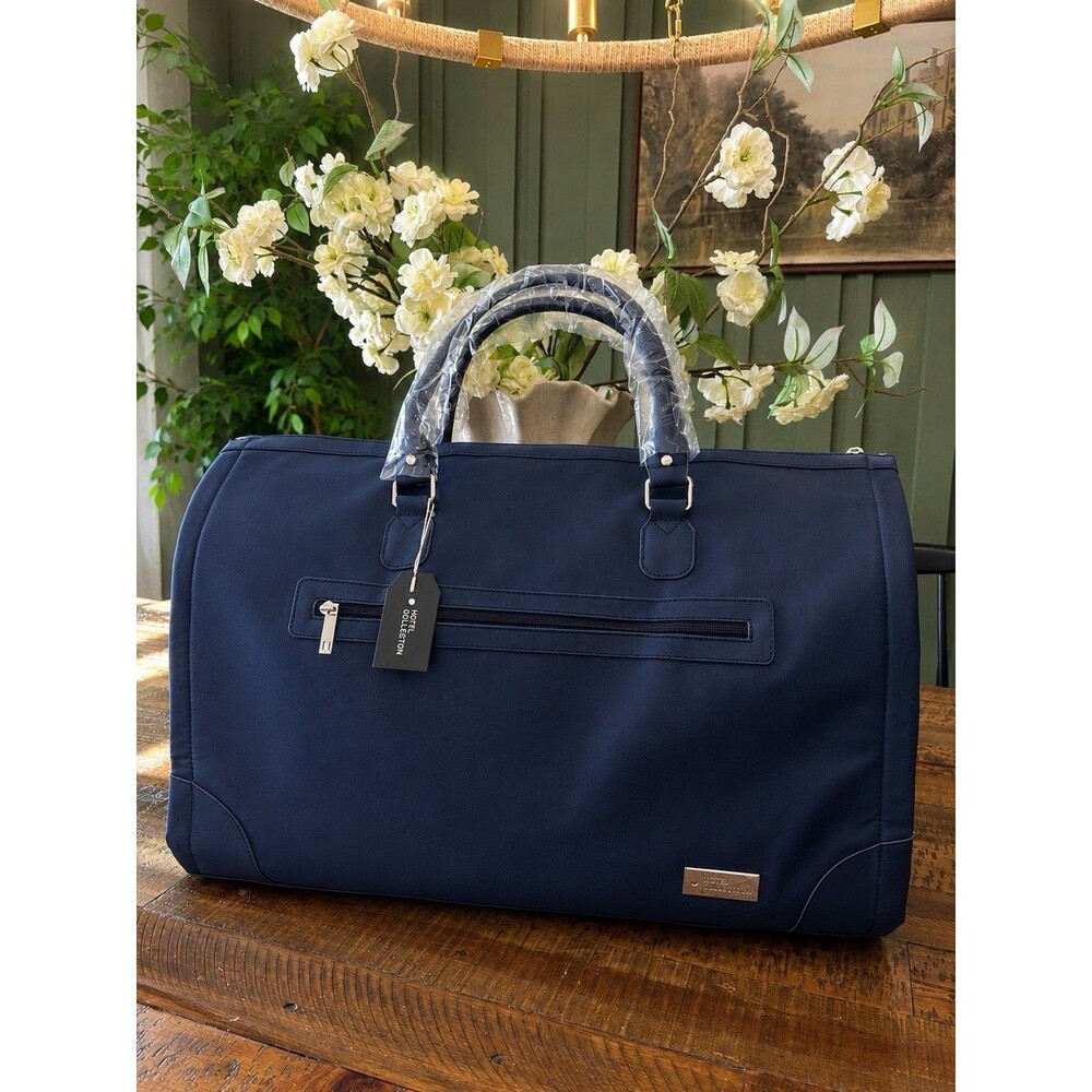 Hotel Collection Navy Convertible Garment Bag Duffel with Shoulder Strap $138